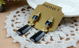 Monet 金銀雙色鑲鉆水晶耳環(huán) 廠家直供，批發(fā)價(jià)格與圖片一覽